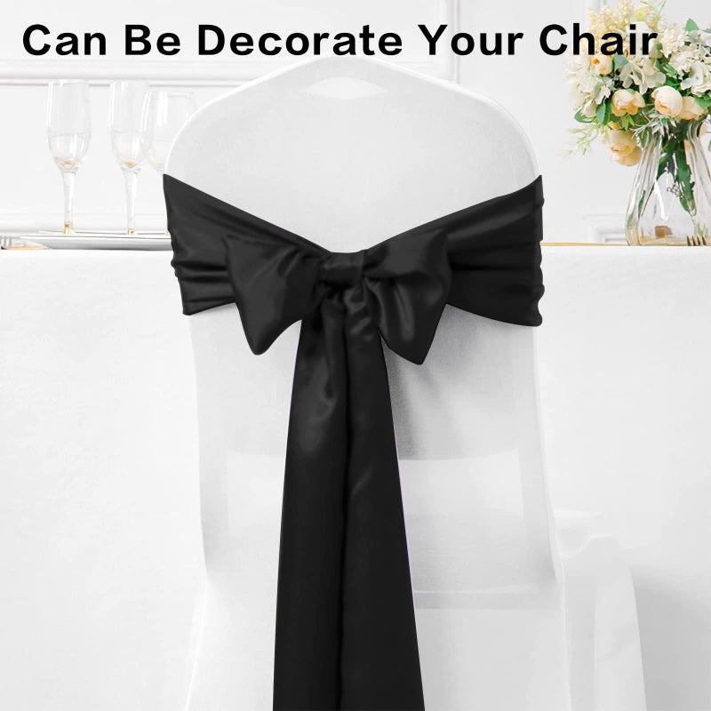 GFCC Pack of 10 Black Satin Table Runner 12 x 108 Inches for Wedding Party Events Decoration - Image 4